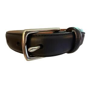 Polo Ralph Lauren Youth Black Leather Belt Silver Buckle Size 24/60 Style 11689